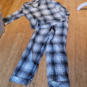 Victoria's SecretPlaid Pajama Set - Black and White With Gold